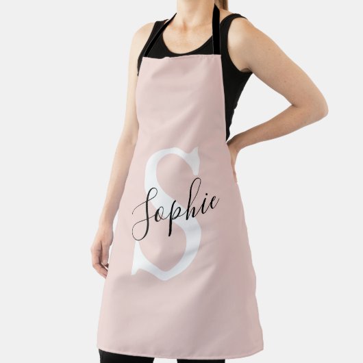 Gematigde gepersonaliseerde naam Monogram Pastel R Schort (Insitu)