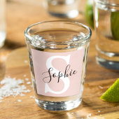 Gematigde gepersonaliseerde naam Monogram Pastel R Shot Glas