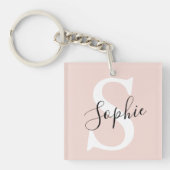 Gematigde gepersonaliseerde naam Monogram Pastel R Sleutelhanger (voorkant)