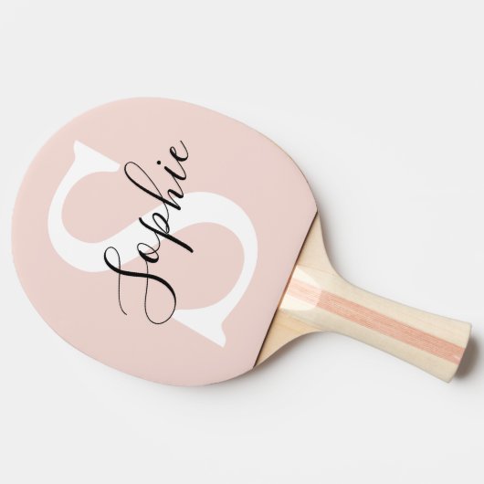 Gematigde gepersonaliseerde naam Monogram Pastel R Tafeltennisbatje (Zijkant)