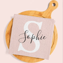 Gematigde gepersonaliseerde naam Monogram Pastel R Theedoek