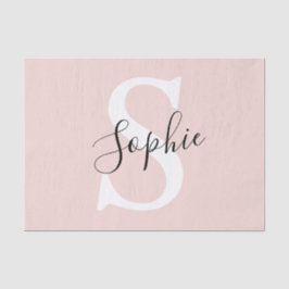 Gematigde gepersonaliseerde naam Monogram Pastel R Tissuepapier