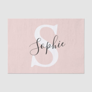 Gematigde gepersonaliseerde naam Monogram Pastel R Tissuepapier