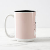 Gematigde gepersonaliseerde naam Monogram Pastel R Tweekleurige Koffiemok (Links)