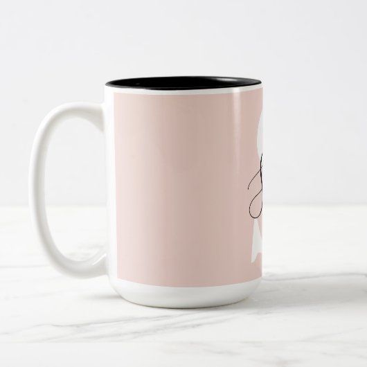 Gematigde gepersonaliseerde naam Monogram Pastel R Tweekleurige Koffiemok (Links)