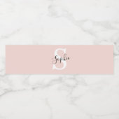 Gematigde gepersonaliseerde naam Monogram Pastel R Waterfles Etiket (Enkel label)