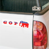 Gematigde GOP-olifant Bumpersticker (Op Truck)
