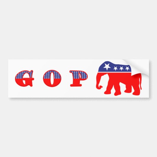 Gematigde GOP-olifant Bumpersticker (Voorkant)