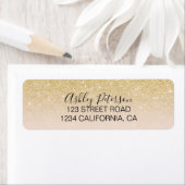 Gematigde goudglitter ombre blush roze etiket (Insitu)