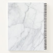 Gematigde Grijze Witte Marmer Persoonlijke Naam Notitieboek (Achterkant)