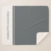 Gematigde Koolstof Eenvoudige Aangepaste Naam Sherpa Deken (Voorkant (horizontaal))