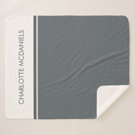 Gematigde Koolstof Eenvoudige Aangepaste Naam Sherpa Deken (Voorkant (horizontaal))
