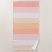 Gematigde lichtroze strippen strandlaken (Voorkant)