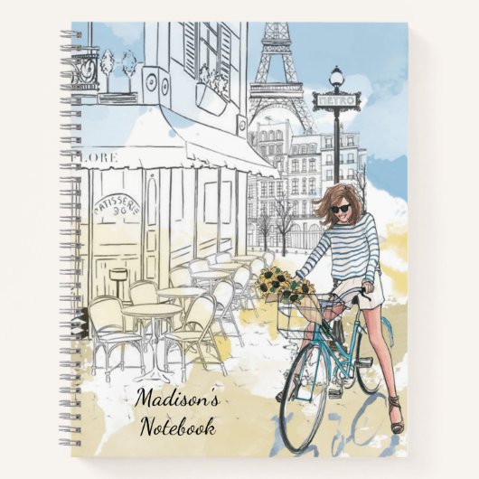 Gematigde Meisjes Waterverf Parijs Persoonlijke na Notitieboek (Voorkant)