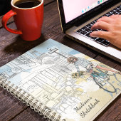 Gematigde Meisjes Waterverf Parijs Persoonlijke na Notitieboek