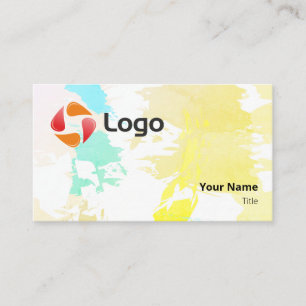 Gematigde Pastelkleurige Abstracte Vlekken Visitekaartje