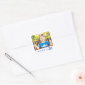 Gematigde persoonlijke foto 'Birthday'-stickers Vierkante Sticker (Envelop)