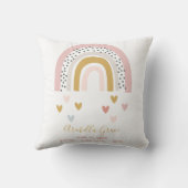 Gematigde regenboog Baby geboortecord Kussen (Achterkant)