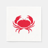 Gematigde rode witte krab kustzomer grappig servet (Voorkant)