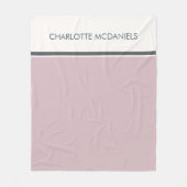 Gematigde Roze Eenvoudige Aangepaste Naam Fleece Deken (Voorkant)