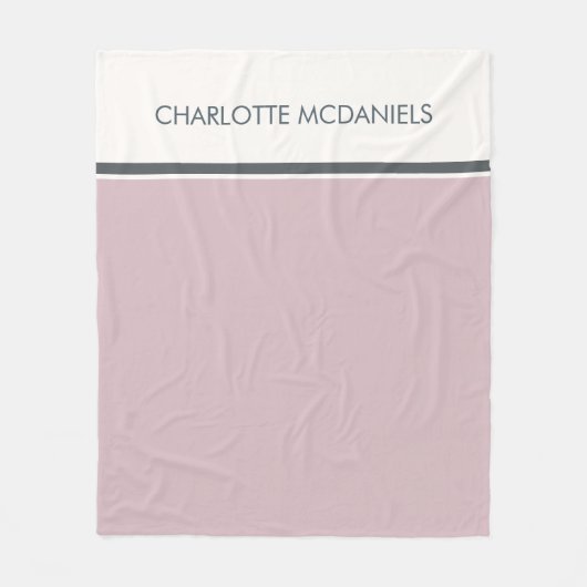 Gematigde Roze Eenvoudige Aangepaste Naam Fleece Deken (Voorkant)