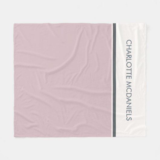 Gematigde Roze Eenvoudige Aangepaste Naam Fleece Deken (Voorkant (Horizontaal))