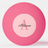 Gematigde roze meisjesmonogram Persoonlijke naam Pingpongbal (Voorkant)