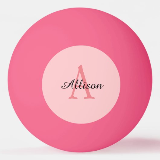 Gematigde roze meisjesmonogram Persoonlijke naam Pingpongbal (Achterkant)
