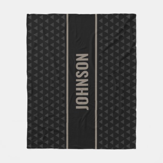 Gematigde zwarte Persoonlijke Achternaam Fleece Deken (Voorkant)