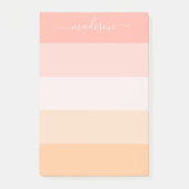 Gematigde zwarte roze striped name Post-it Notes (Voorkant)