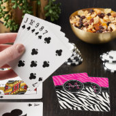 Gematigde zwarte roze zebra Afdrukken op maat Speelkaarten (Insitu)