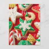 gematteerde kerstkoekjes feestdagenkaart (Voorkant)