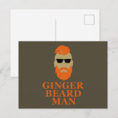 Gember baard man grappig bearded feestdagenkaart (Voorkant / Achterkant)