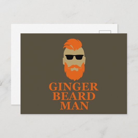 Gember baard man grappig bearded feestdagenkaart (Voorkant / Achterkant)