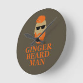 Gember baard man grappig bearded ronde klok (Hoek)
