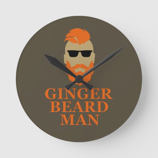 Gember baard man grappig bearded ronde klok (Voorkant)
