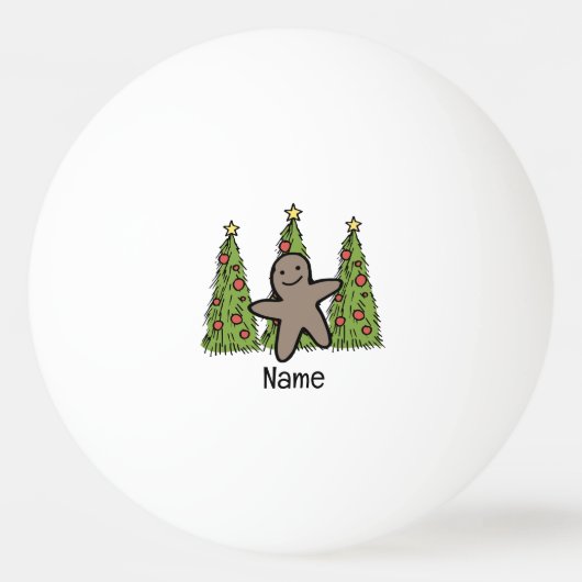 Gember brood met kerstboom pingpongbal (Voorkant)
