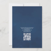 Gember en marineblauwe bloemencode met QR-code RSV Kaart (Achterkant)