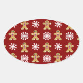Gember en Sneeuw Ovale Sticker (Voorkant)