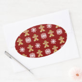 Gember en Sneeuw Ovale Sticker (Envelop)