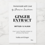 Gember Extract Moderne Label Sticker ZEX_001h (Enkel label)