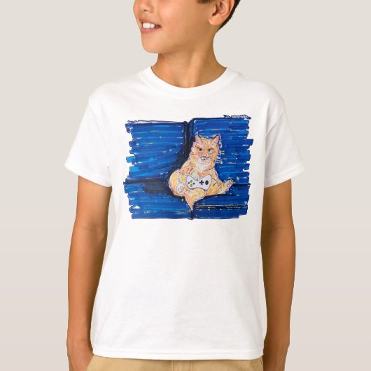 Gember Gamer Kat T-shirt (Voorkant)