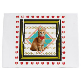 Gember kat en gouden ketting groot cadeauzakje