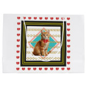 Gember kat en gouden ketting groot cadeauzakje (Achterkant)