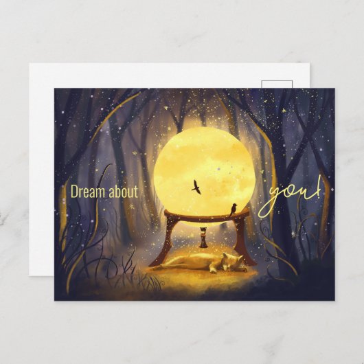 Gember kat in het betoverde bos aanpasbaar briefkaart (Voorkant / Achterkant)