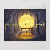 Gember kat in het betoverde bos aanpasbaar briefkaart (Voorkant)