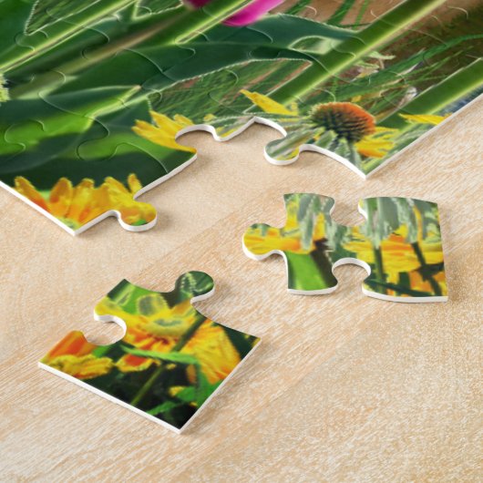 Gember Kat in Tulip Tuin Legpuzzel (Zijkant)