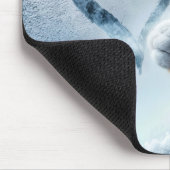 Gember Kat met ijzig raam hart Muismat (Hoek)