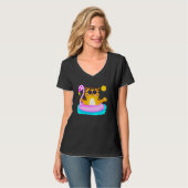 Gember kat met zonnebril t-shirt (Voorkant volledig)