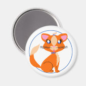 Gember Kat Toon Magnet (Voorkant / Achterkant)